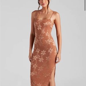 Style Goals Floral Mesh Midi Dress